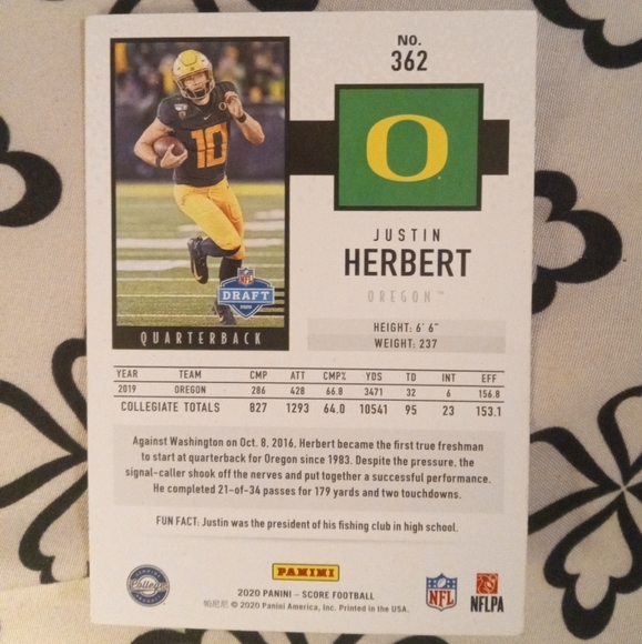 Justin Herbert Rookie - Picture 2 of 2